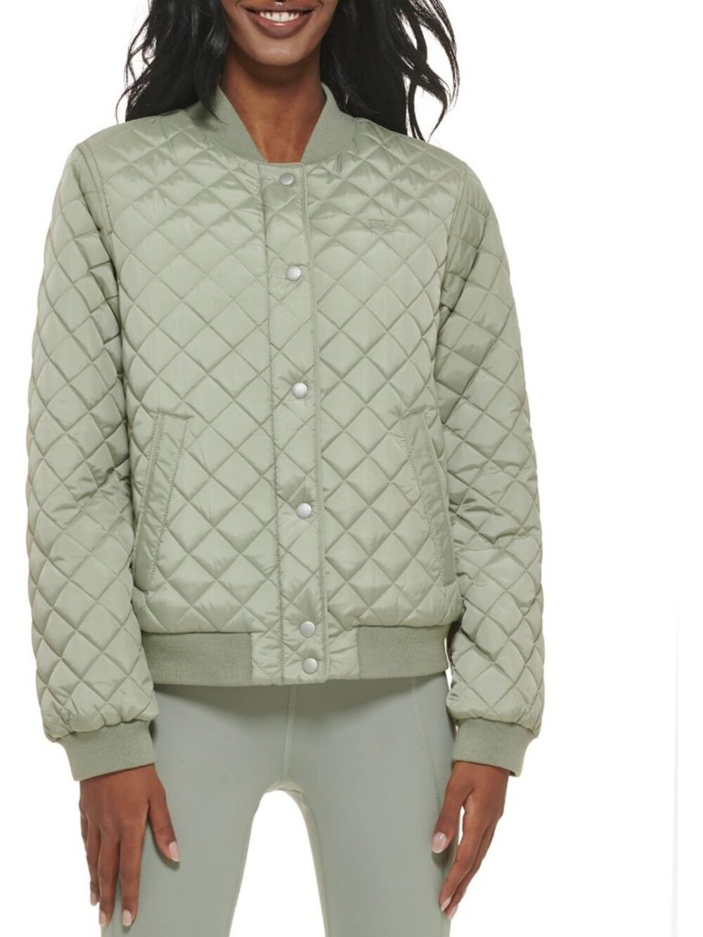 Stylish Women's Diamond Quilted Bomber Jacket Coat - Warm & Trendy Outerwear